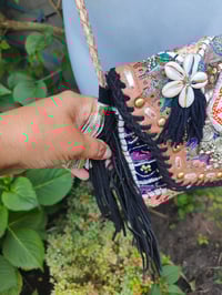Image 4 of Chilean Bag - Black fringes and Silver strap