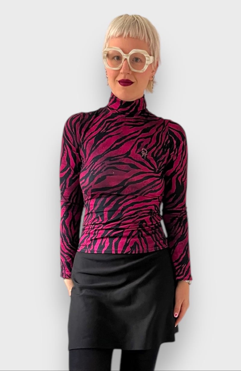 Image of Pink Zebra Rollneck Top