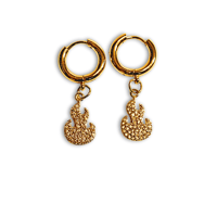 Image 2 of 18k Flame Earrings