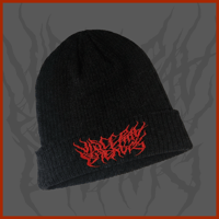 Visceral Beheading - Charcoal Beanie with Red Embroidered Logo [Pre-order]