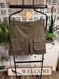 Image 1 of fashion Nova army green pleated skirt 