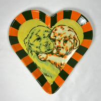 Image 1 of Two Puppies Heart Plate