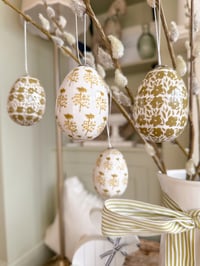 Image 1 of Green Floral Eggs ( Set of 4 )