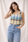 Madras Cropped Tank Top sizes 8-20 with free postage 