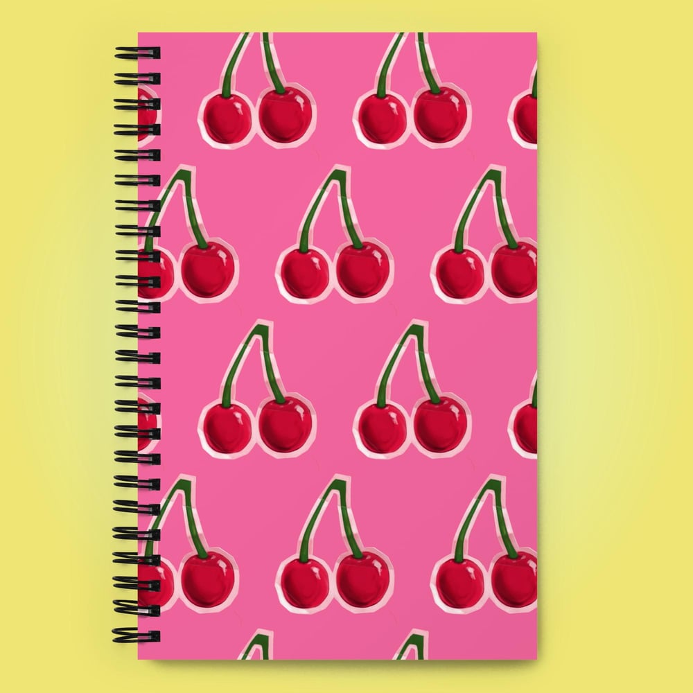 Image of Paper Cherries Dotted Notebook
