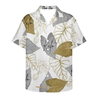 Image 2 of Men's Pique Kalo in White Print Collard Shirt