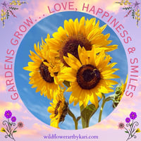 Image 3 of Sunflowers & Bumblebee - Long Sleeved T-shirt - Royal Blue