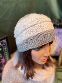 Image 3 of "Shades of Cozy" Hand-Knit Textured Beanie 