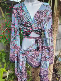 Image 1 of Pefkos co ord sarong set -red black