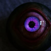 Image 9 of Custom Swappable Phone Grip for smartphones, reflective pupil, pink glow in the dark