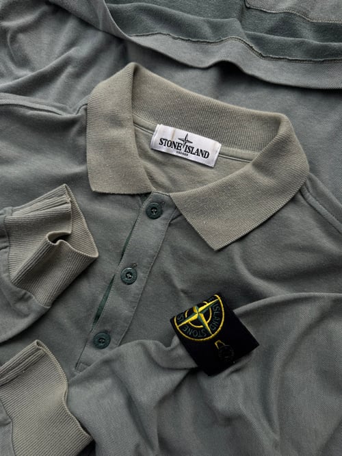 Image of Stone Island Long Sleeve Polo, size large