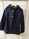 DVF NAVY WOOL COAT HOOD