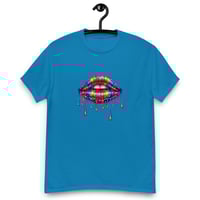 Image 7 of Unisex classic tee, Rainbow Lips Dripping Paint Retro Tee