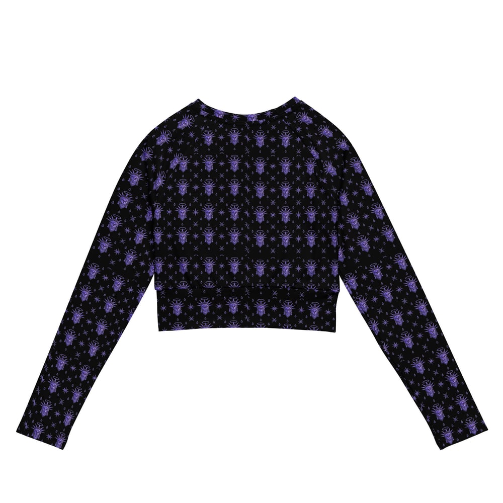 Image of Recycled long-sleeve crop top