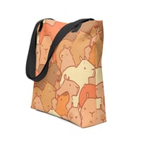Image 3 of Capy Pile Collage Tote Bag (Orange)