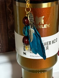 Image 2 of Country Gold Dream Cathcher Tumbler Straw Dangle