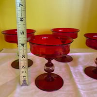 Image 4 of Antique Venetian Rubino (Ruby) Champagne Coupes--set