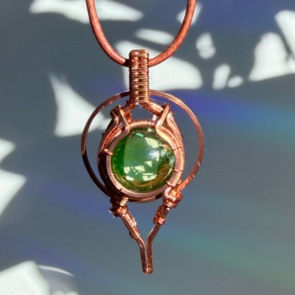 Image of Uranium Glass Fidget Spinner Pendant