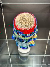 Image 3 of crochet bucket hat with wavy brim N