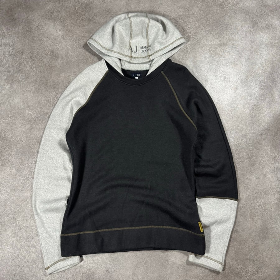 Image of Armani Jeans Hooded Sweatshirt, Size Large