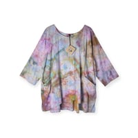 Image 1 of M Cotton Forager Top in Muted Watercolor Ice Dye