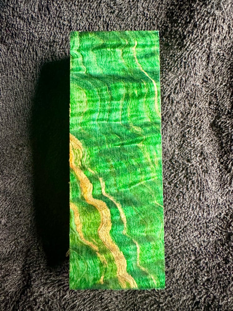 Image of Green Quilted Maple Knife Block