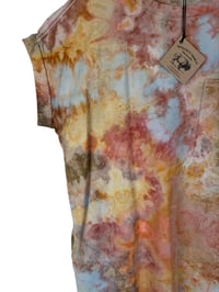 Image 5 of M 100% Cotton Short T-Shirt Dress with Pockets in Sedona Watercolor Ice Dye