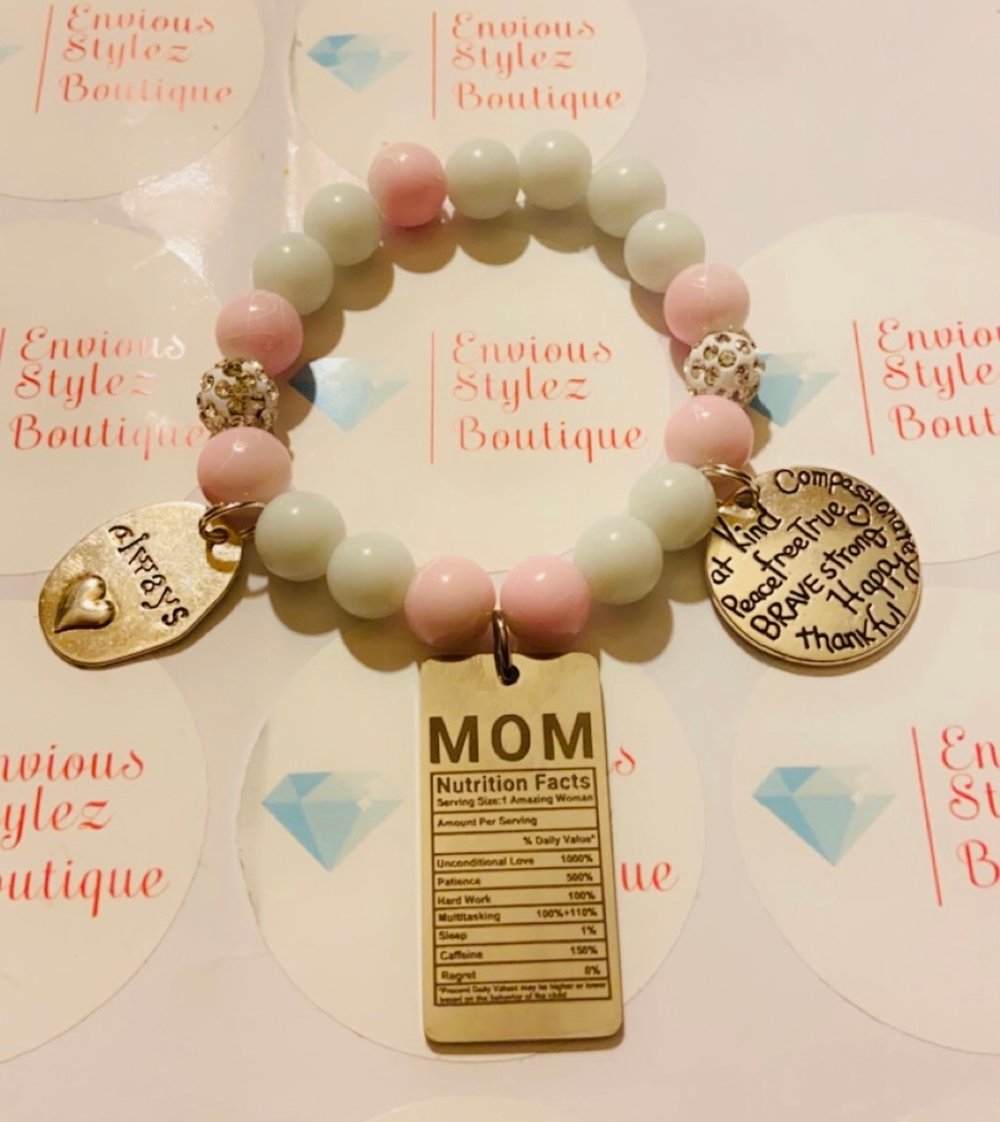 Image of Mom beaded charm bracelets  pick 1 of your choice