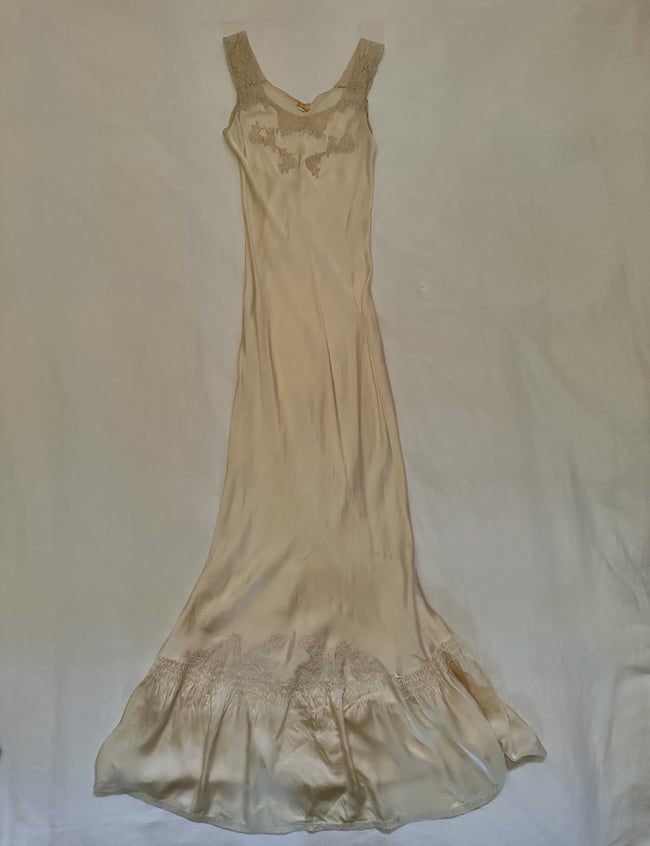 1920s 30s silk and lace slip dress gown lingerie