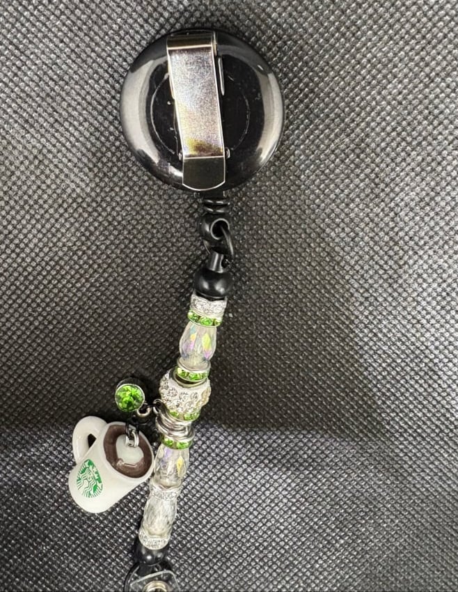 Image of coffee/barista clip on badge 