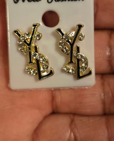Image of High Fashion Earrings (Gold & Black)