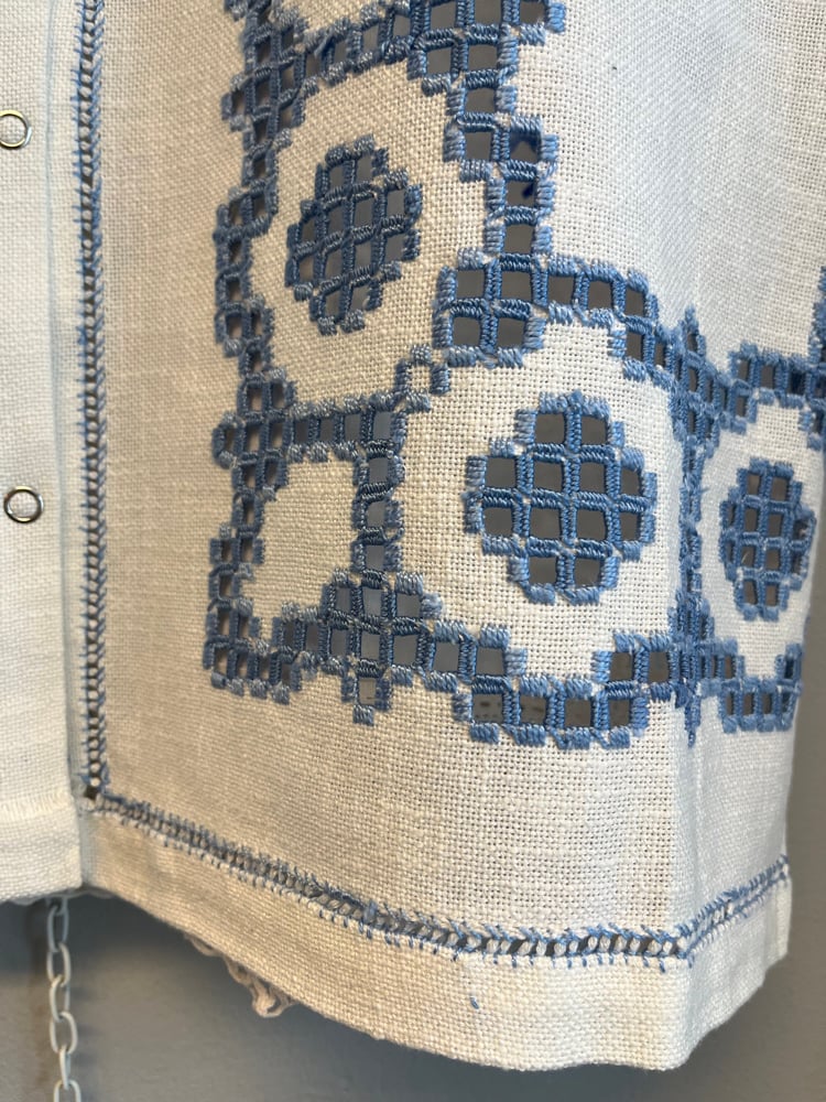 Image of Blue embroidery shirt  (small)