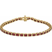 Image 2 of 7” Emerald Cut Gemstone Tennis Bracelet 