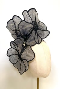 Image 1 of Black organza flowers headpiece #2
