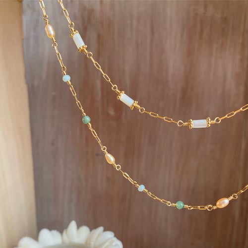 Image of ELZA - Collier perlé Jaspe vert