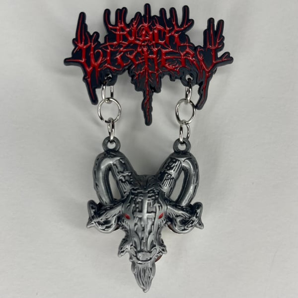 Image of Black Witchery 2 Pieces Metal Pins Connected By 2 Real Chain Links