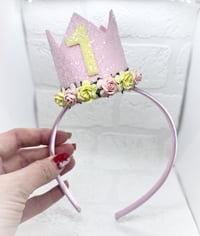 Image 1 of Baby Pink & Lemon Birthday Crown