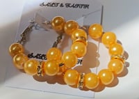 Image 1 of Yellow & Silver Hooped Earrings 
