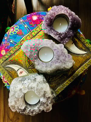 Image of Amethyst candle holder 