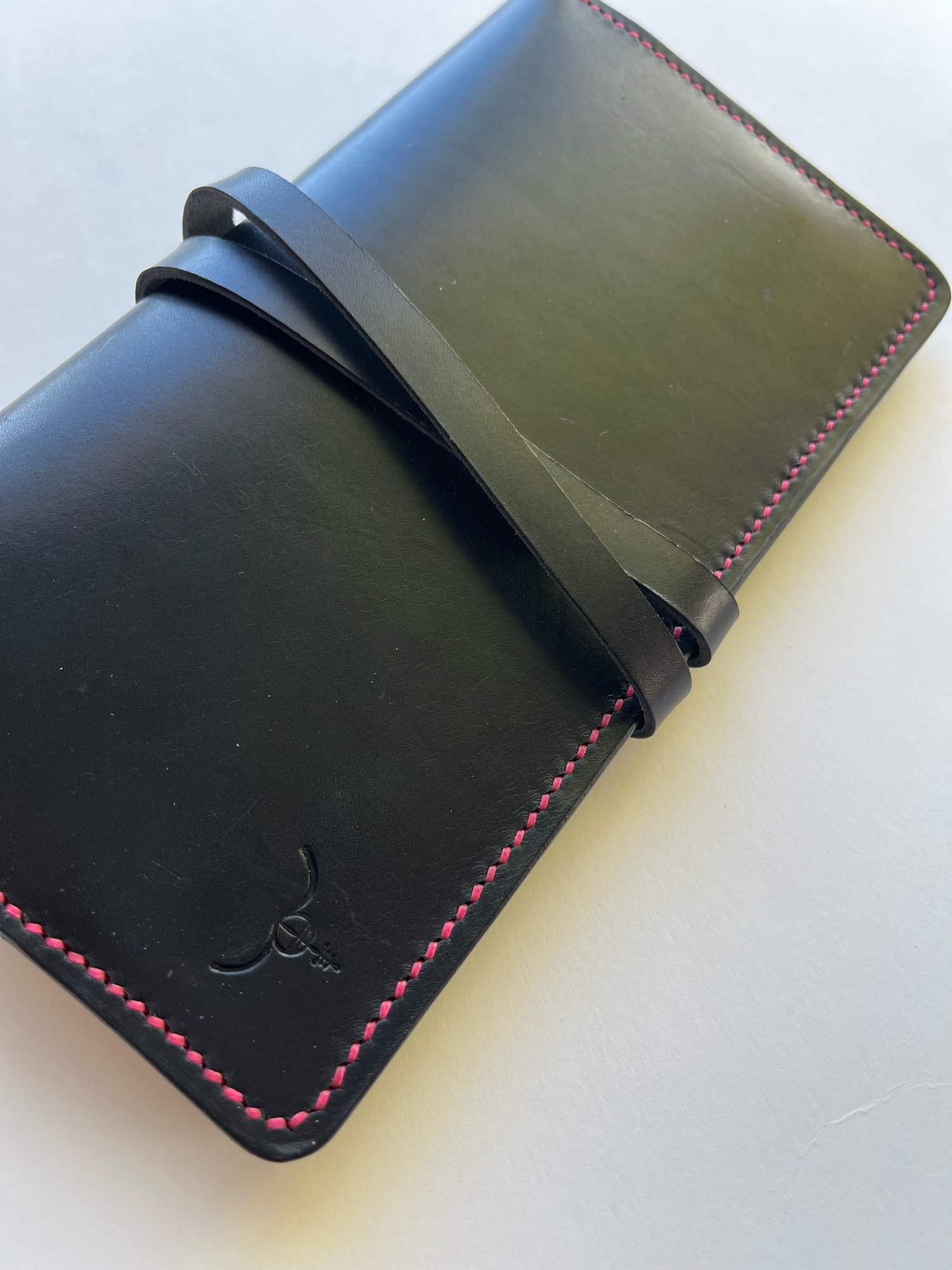 Image of Black Vachetta Wrap Clutch Wallet 