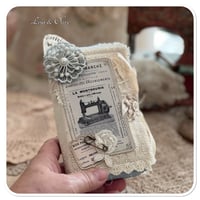 Image 1 of Vintage style french DMC Thread Box with snippet book and lace sewing book cover