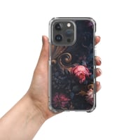 Image 1 of Gothic Rococo Dark Flowers and Filigree Clear Case for iPhone®