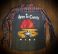 Upcycled “Alice in Chains (color)” t-shirt flannel