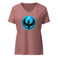 Image 7 of Women’s relaxed v-neck t-shirt - Rebel Loon Blue