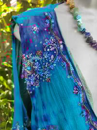 Image 6 of Mykonos sari jewel oversized waistcoat / top 10-18 turquoise and purple