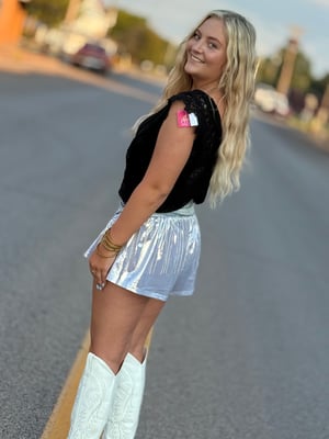 Image of Bling Metalic/Jean Shorts 