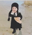 Wednesday Addams Inspired Crochet Wig Yarn Hat Black Braids for Infant, Toddler & Child