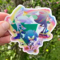 Image of Super Sonic Shadow Silver Lenticular Sticker