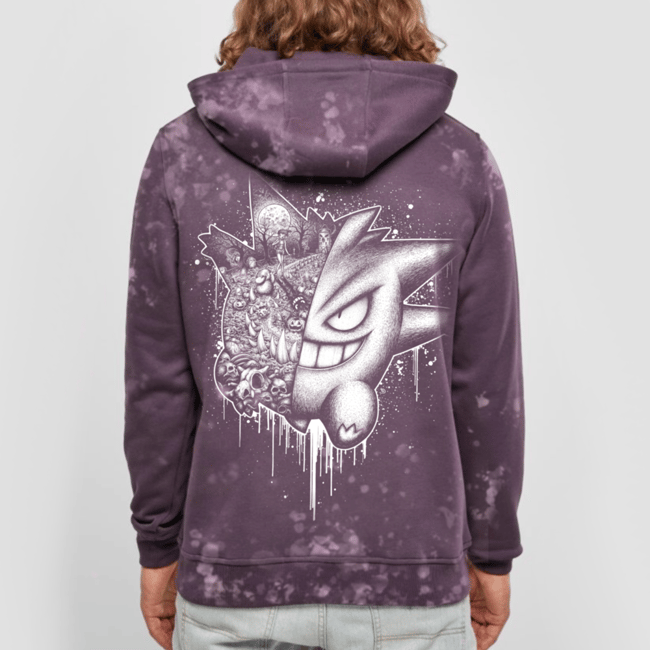 #094 Anatomy Dark Purple Bleached Hoodie