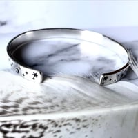 Image 4 of Handmade Sterling Silver Star And Moon Cuff Bracelet 925